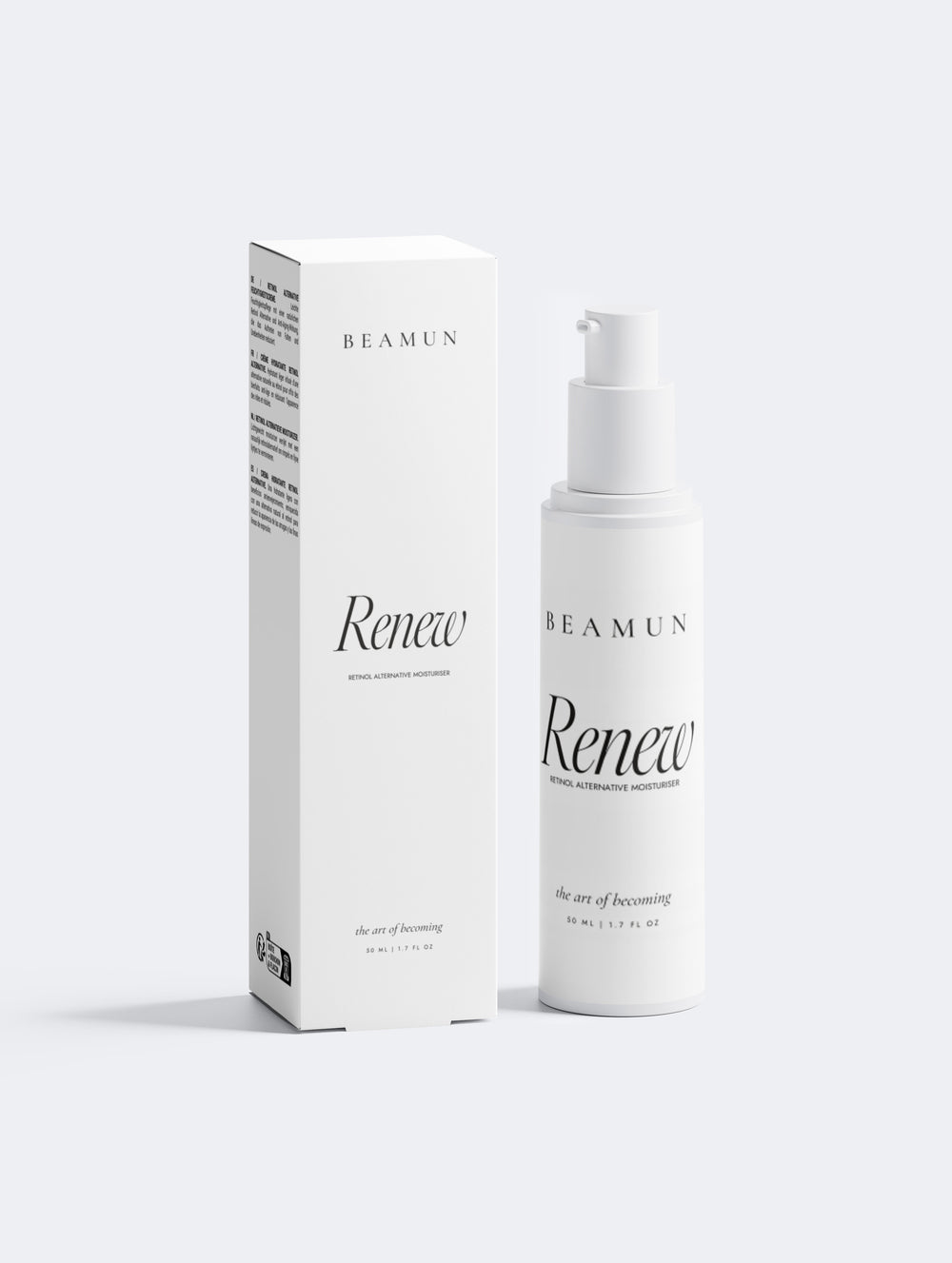 Renew moisturiser and its carton, front view