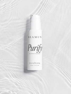 Purify bottle on rippling water